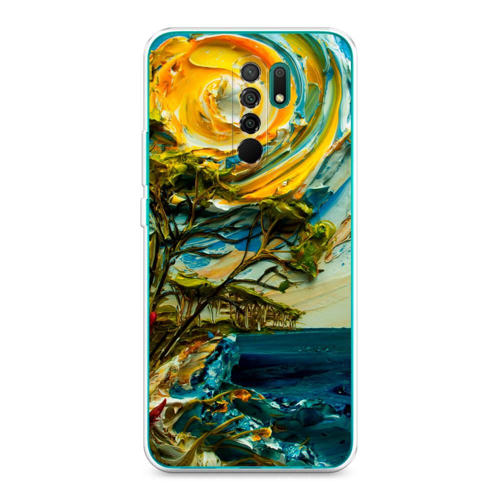

Чехол для Xiaomi Redmi 9 "Солнце живопись", Желтый;синий, 38350-4