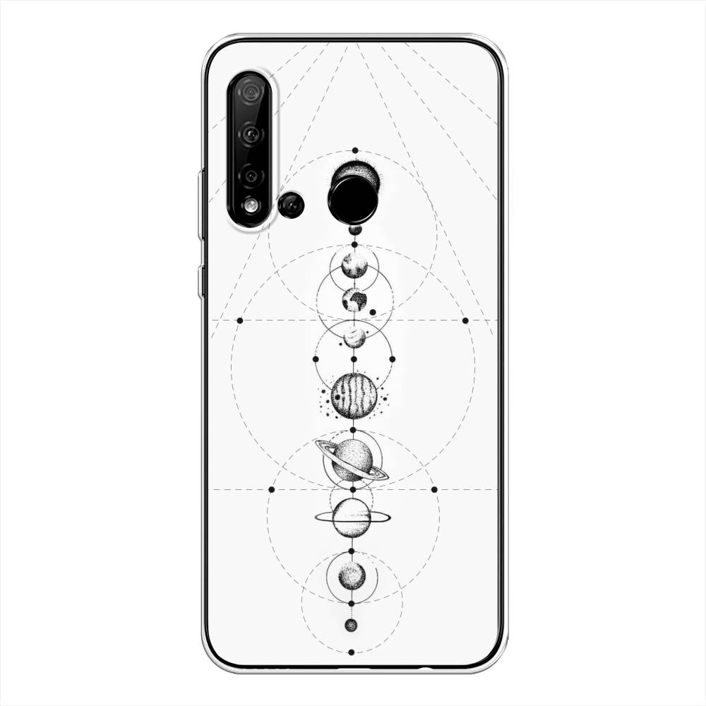 

Чехол на Huawei P20 Lite 2019 "Парад планет", Серый, 69750-2