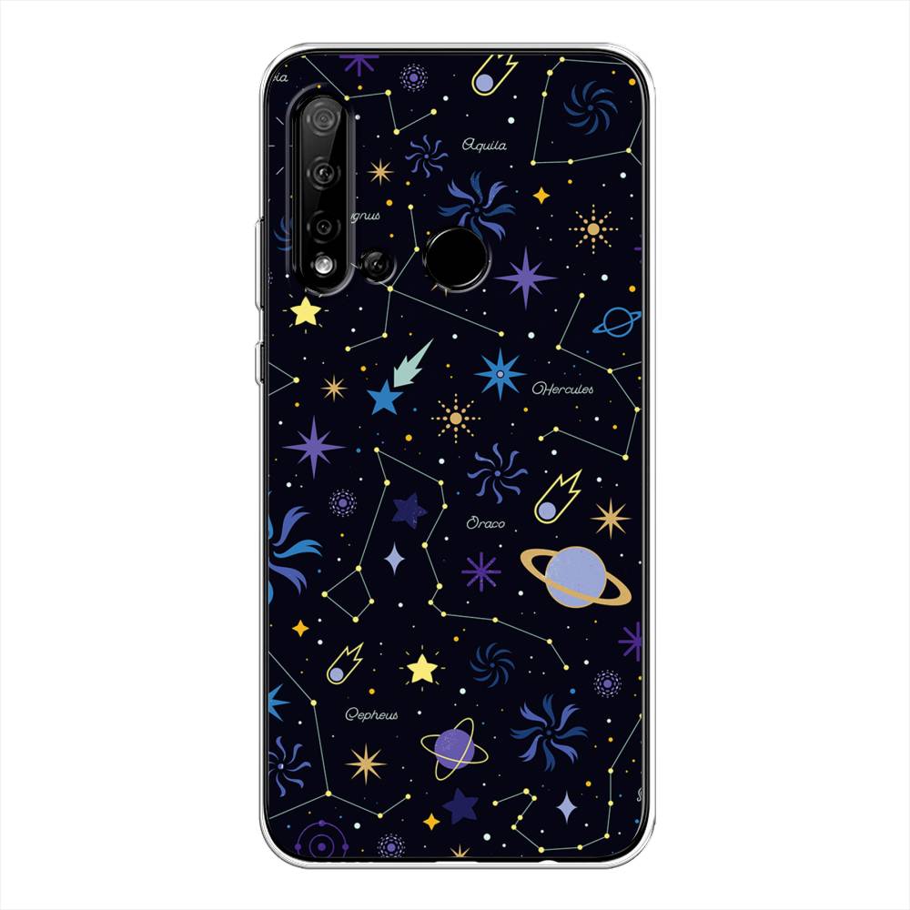 

Чехол на Huawei P20 Lite 2019 "Цветной космос", Желтый, 69750-2