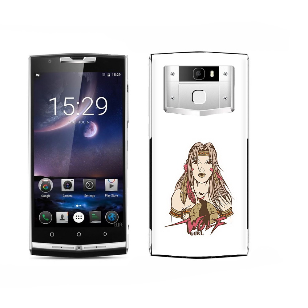 

Чехол MyPads Tocco для Oukitel K15 Plus девушка волк, Прозрачный, Tocco