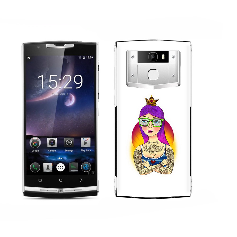 

Чехол MyPads Tocco для Oukitel K15 Plus девушка в татуировках с короной, Прозрачный, Tocco