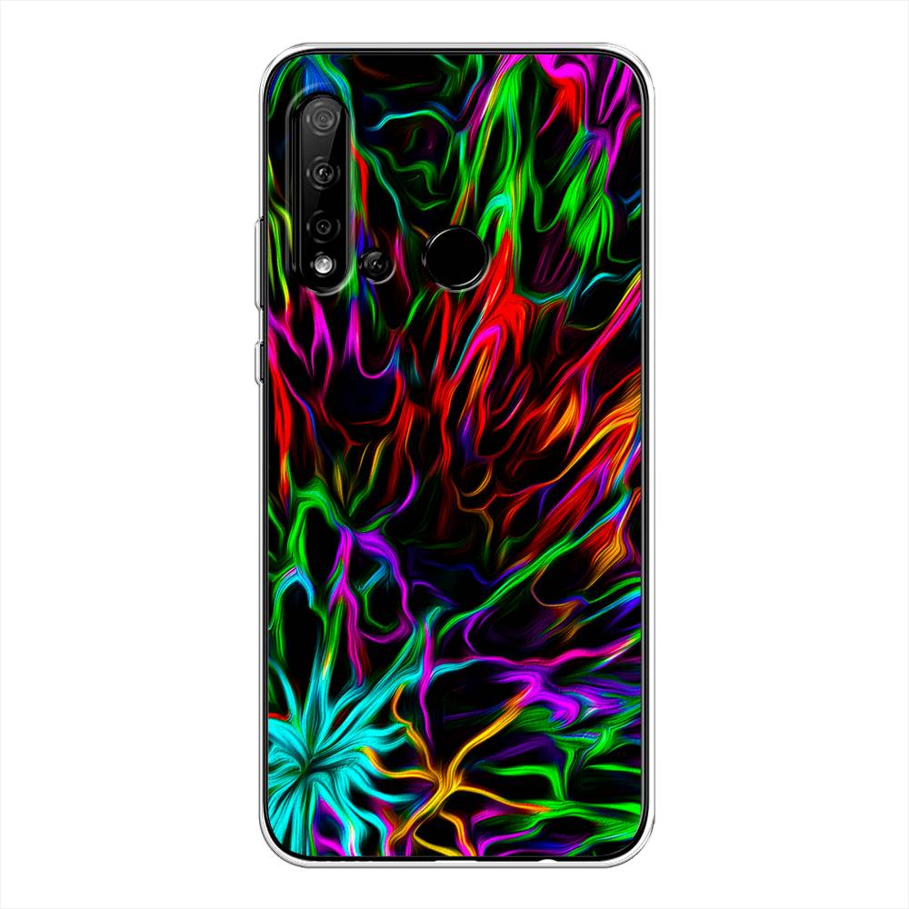 

Чехол на Huawei P20 Lite 2019 "Разноцветные разводы", Голубой;зеленый;оранжевый, 69750-3