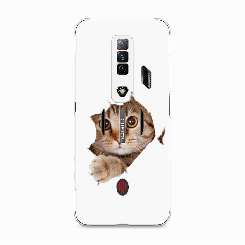 

Чехол на ZTE Nubia Red Magic 7S "Кот и бумага", Белый;коричневый, 136350-1