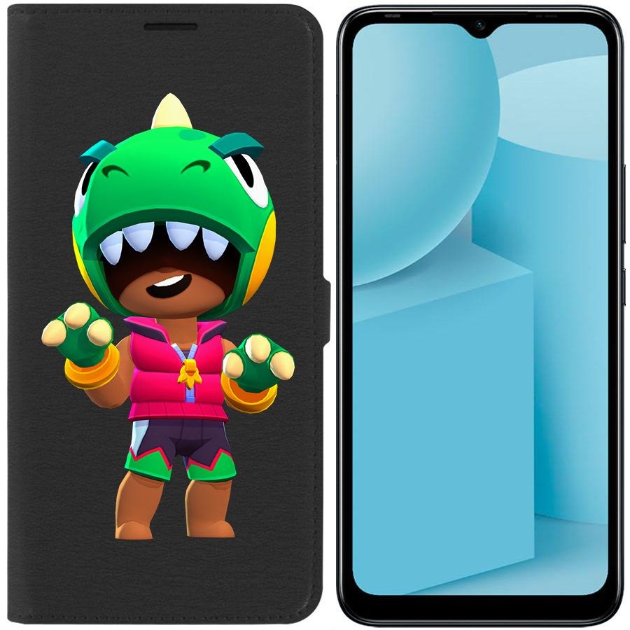 

Чехол-книжка Eco для Infinix Hot 12i Brawl Stars-Дино Леон (черный)