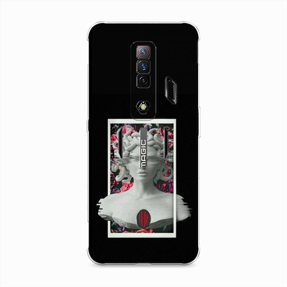 

Чехол на ZTE Nubia Red Magic 7S "Web Punk Медуза Горгона", Черный;серый, 136350-6