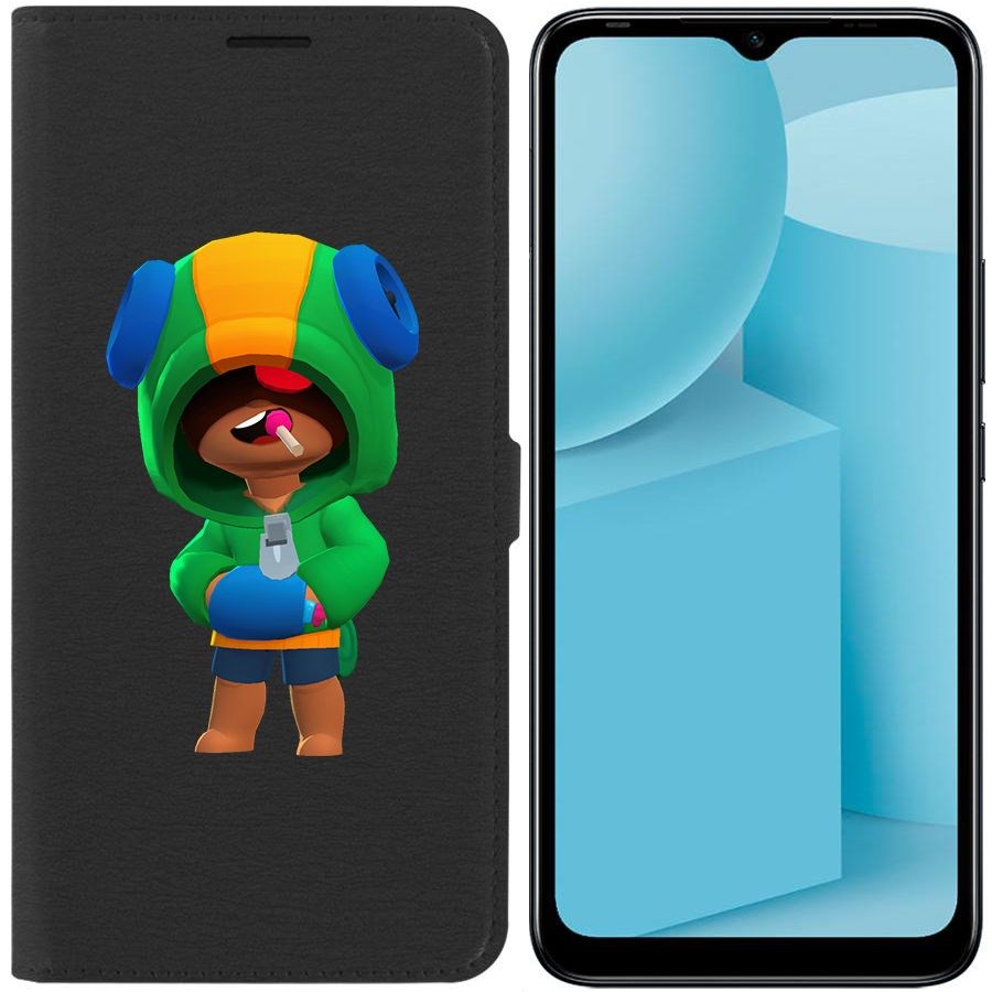

Чехол-книжка Eco для Infinix Hot 12i Brawl Stars-Леон (черный)