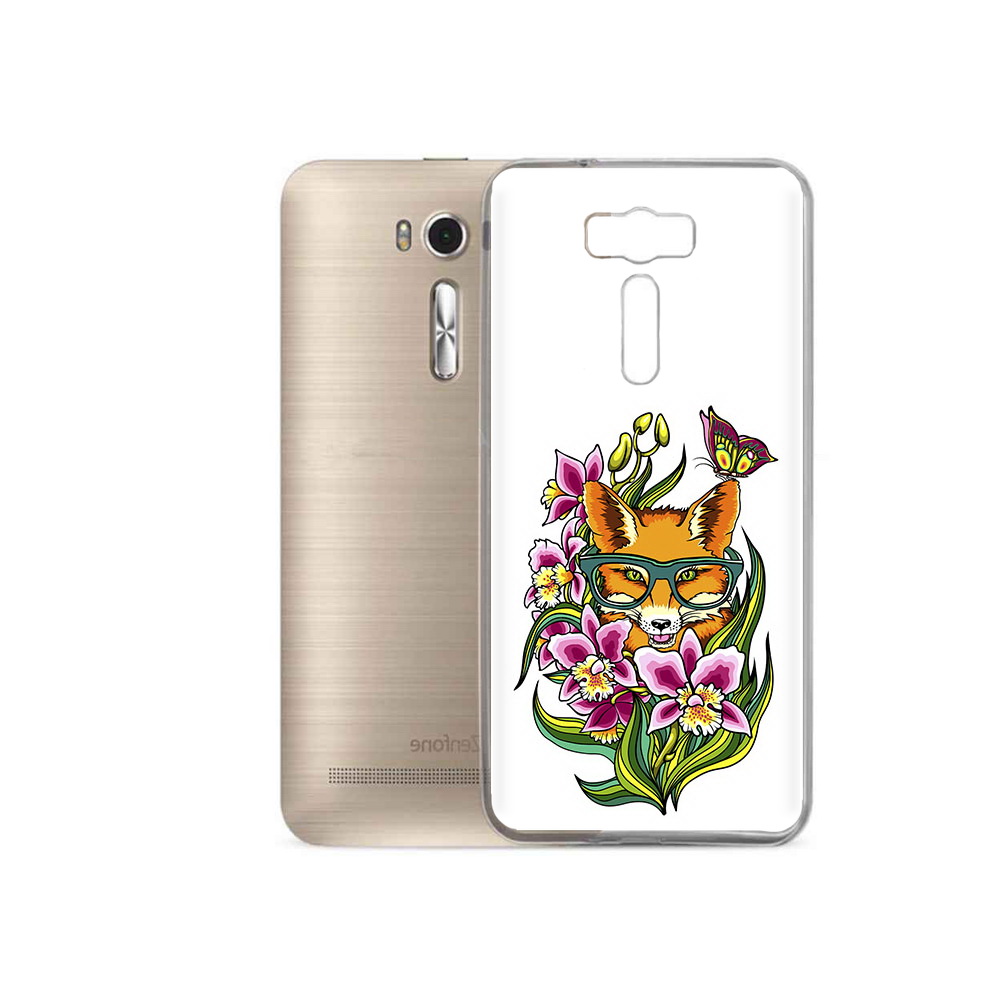 

Чехол MyPads Tocco для Asus ZenFone 2 Laser (ZE500KL) Лиса в цветах, Прозрачный, Tocco