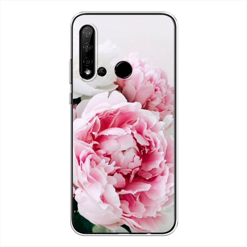 

Чехол на Huawei P20 Lite 2019 "Розовые и белые пионы", Розовый;белый, 69750-2