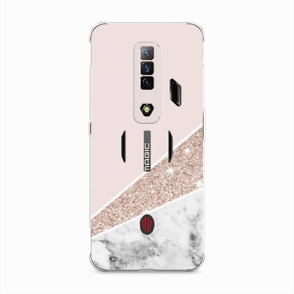 

Чехол на ZTE Nubia Red Magic 7S "Блестящий розовый мрамор", 136350-3