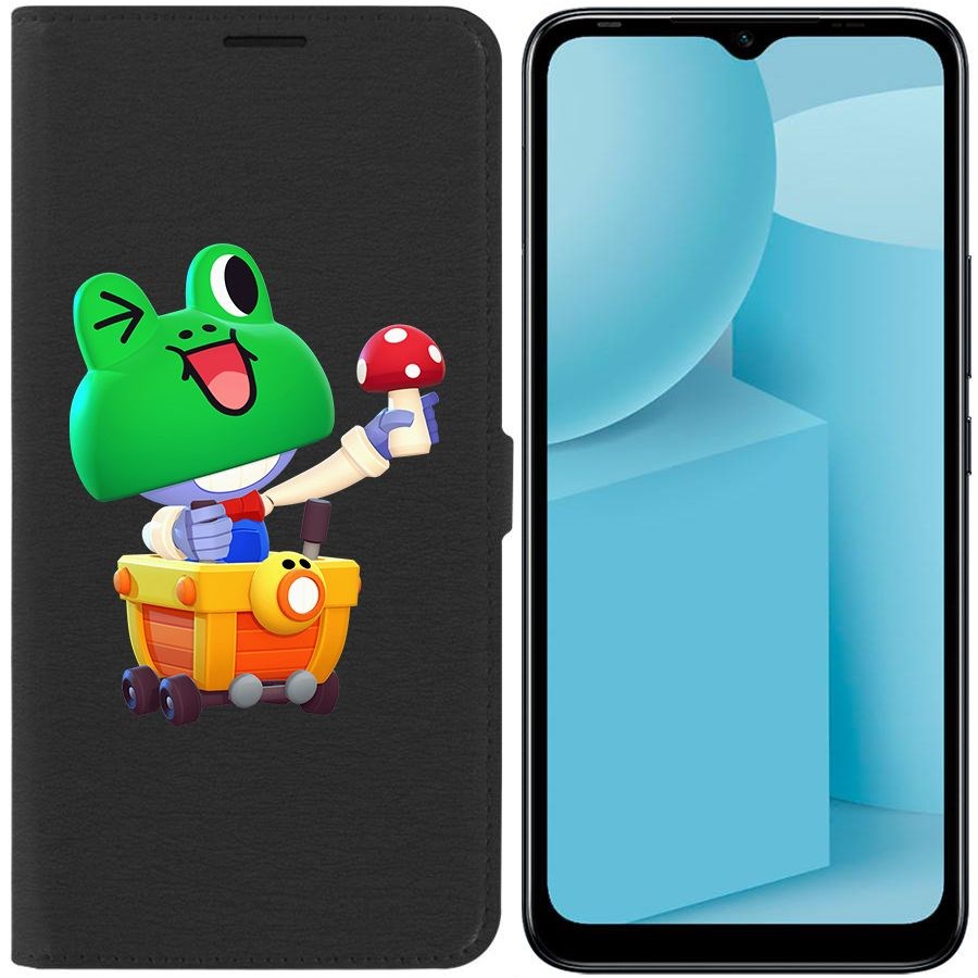 

Чехол-книжка Eco для Infinix Hot 12i Brawl Stars-Леонард Карл (черный)