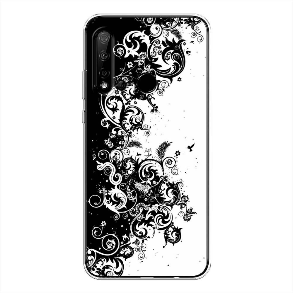 

Чехол на Huawei P20 Lite 2019 "Черно белый узор", Белый;черный;серый, 69750-3