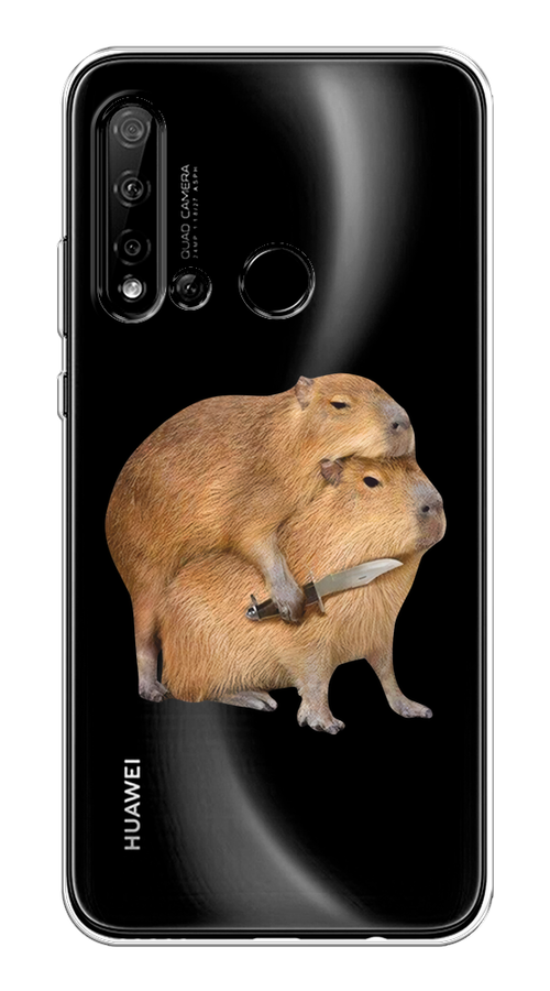

Чехол на Huawei P20 Lite 2019/Nova 5i "Капибара с ножом", Бежевый, 69750-1