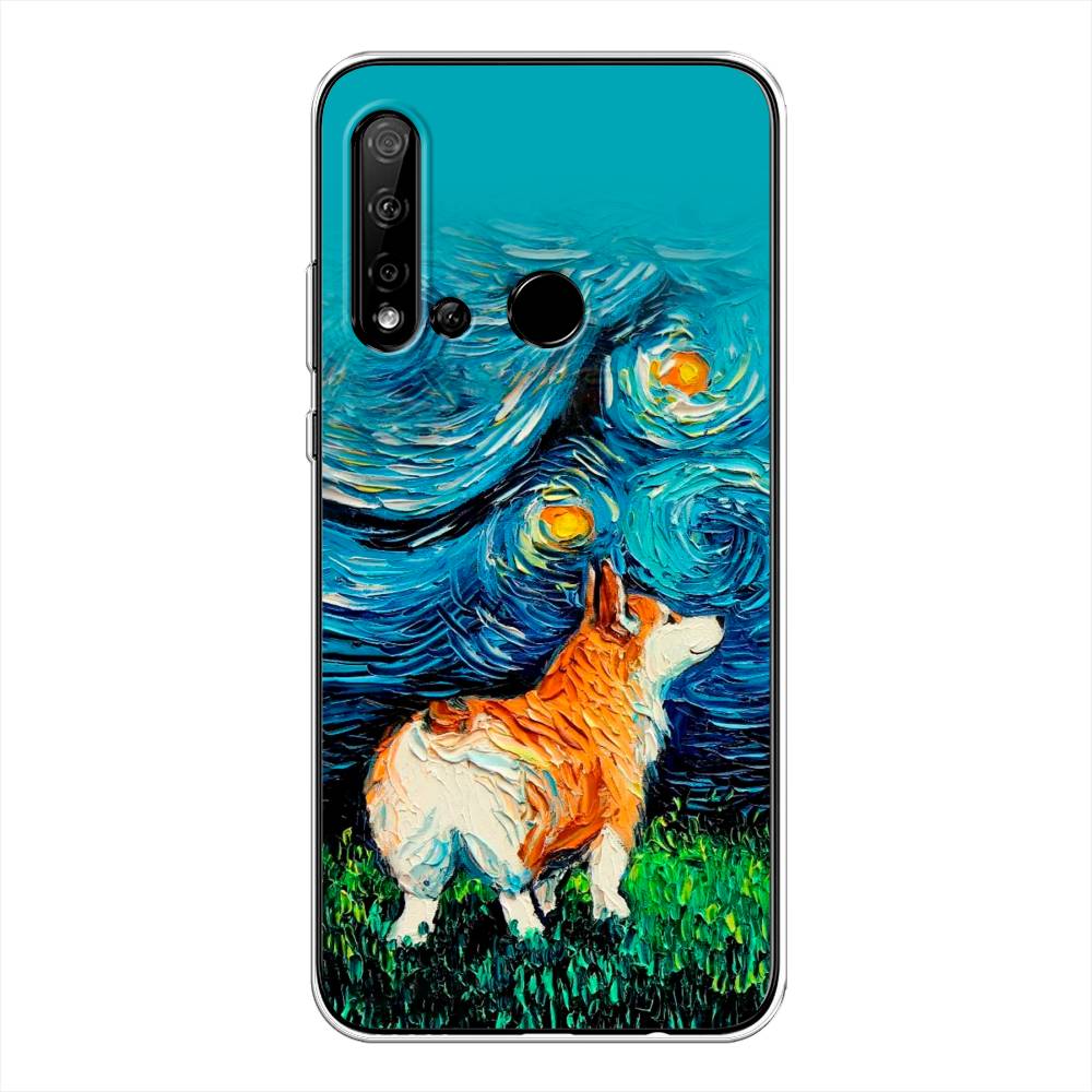 

Чехол на Huawei P20 Lite 2019 "Корги звёздная ночь", Коричневый;белый;зеленый, 69750-1