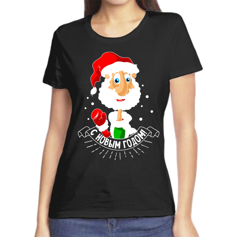 

Футболка женская черная 58 р-р новогодняя с новым годом 14, Черный, fzh_s_novym_godom_7_