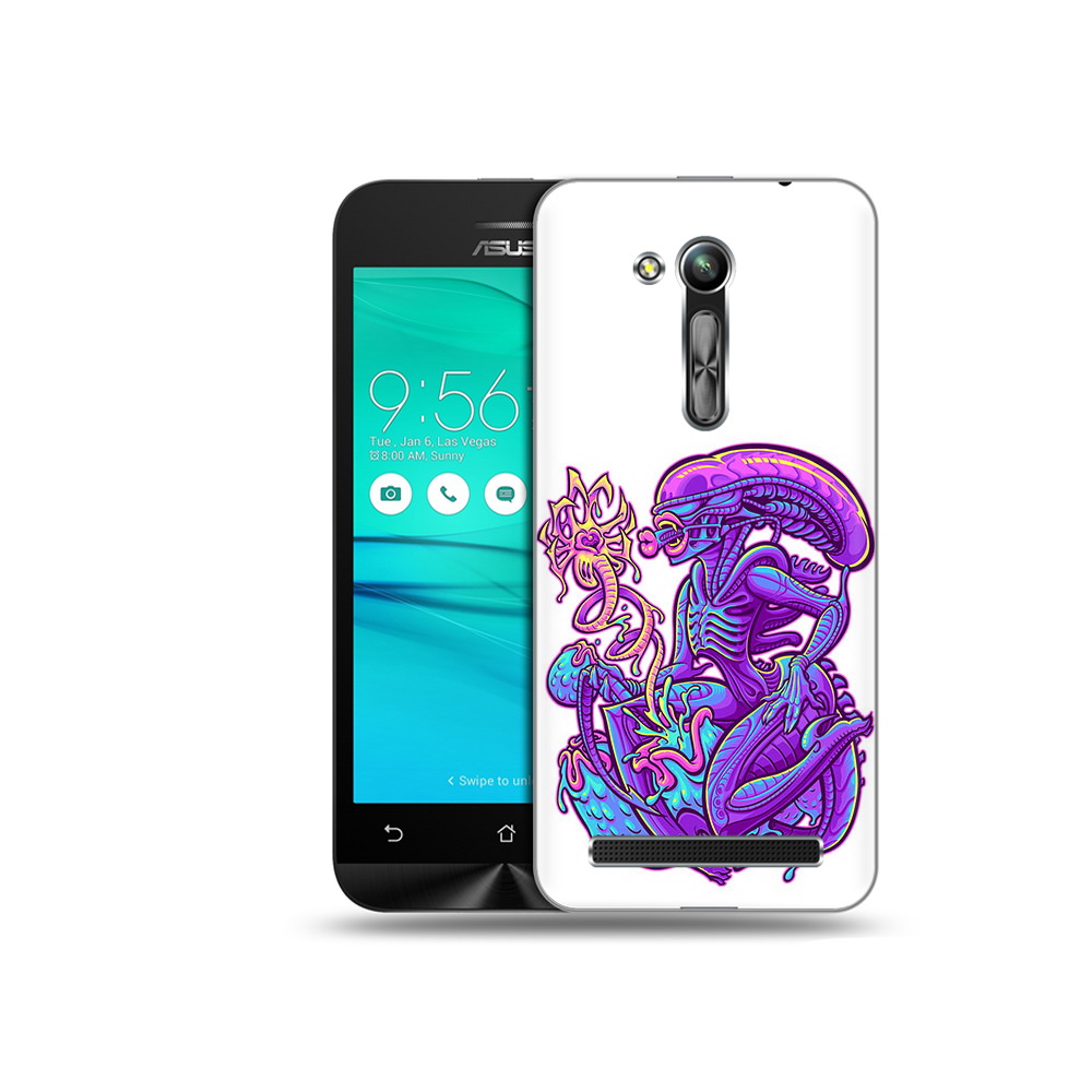 

Чехол MyPads Tocco для Asus ZenFone Go (ZB452KG) чужой фиолетовый цвет, Прозрачный, Tocco