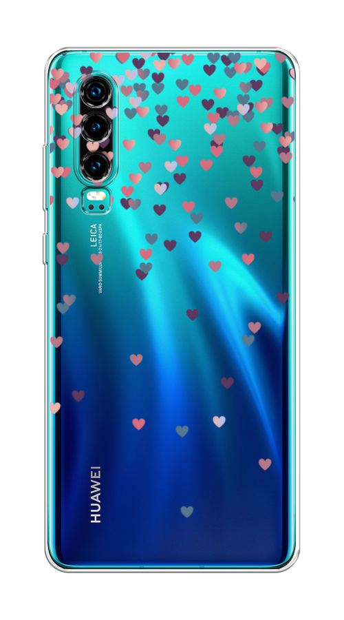 

Чехол на Huawei P30 "Посыпка сердечки", Розовый;фиолетовый, 68550-3