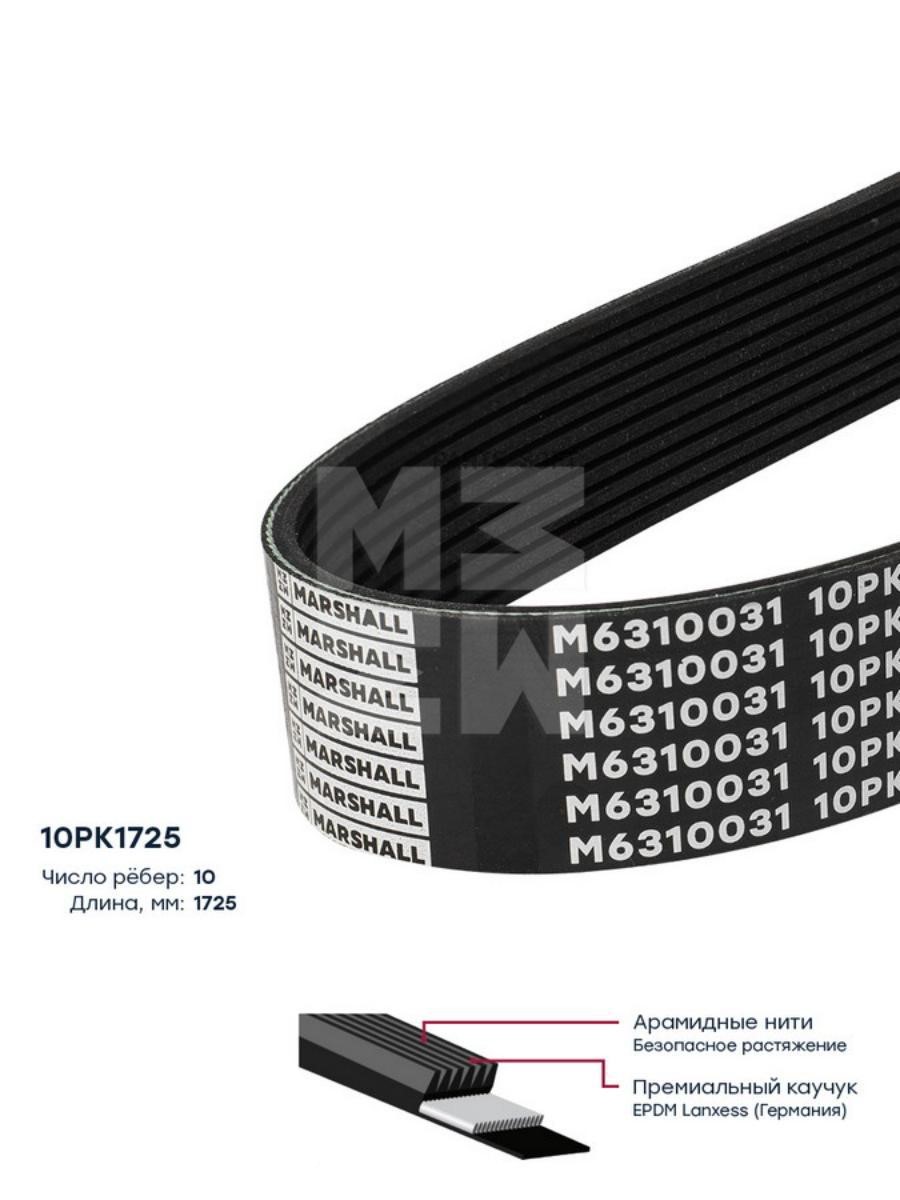 

Поликлиновой Ремень 10pk1725 Hcv MARSHALL M6310031