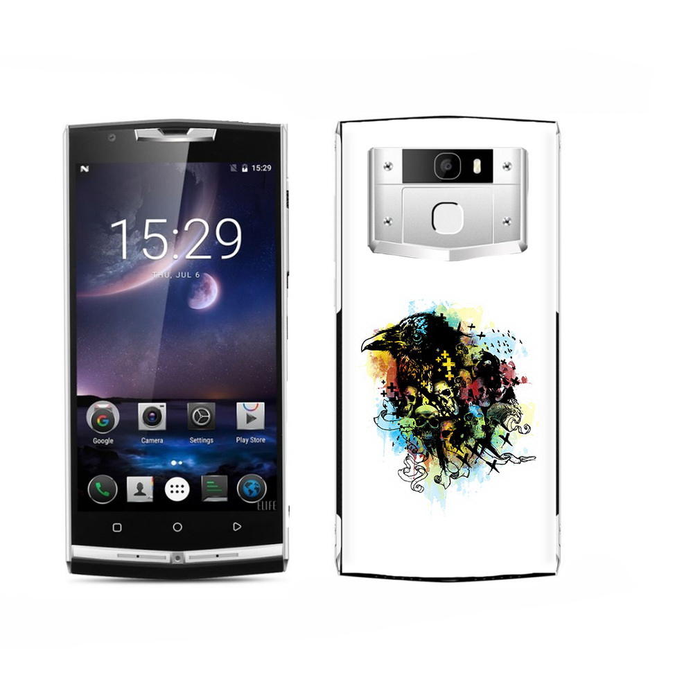 

Чехол MyPads Tocco для Oukitel K15 Plus ворон и черепа, Прозрачный, Tocco