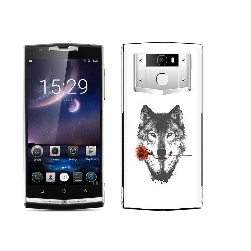 

Чехол MyPads Tocco для Oukitel K15 Plus волк с розой, Прозрачный, Tocco