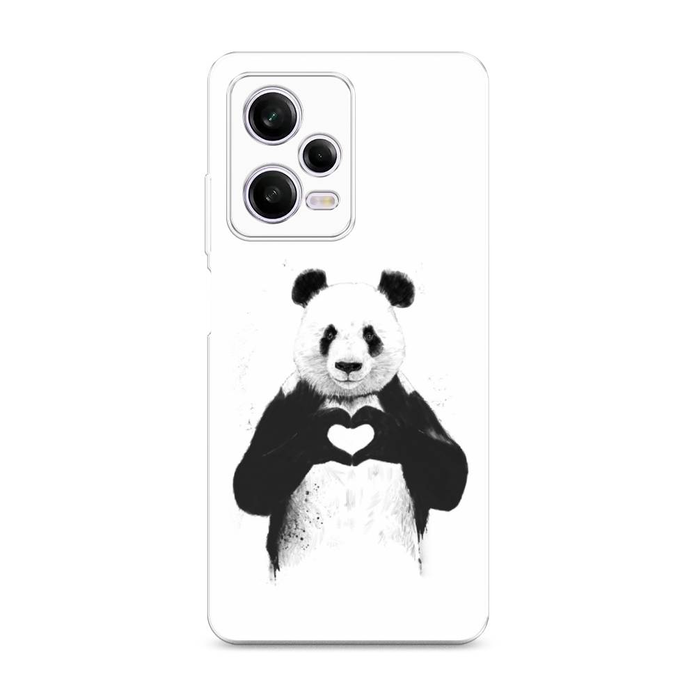 

Чехол Awog на Xiaomi Redmi Note 12 Pro "Панда love", Серебристый, 317050-10