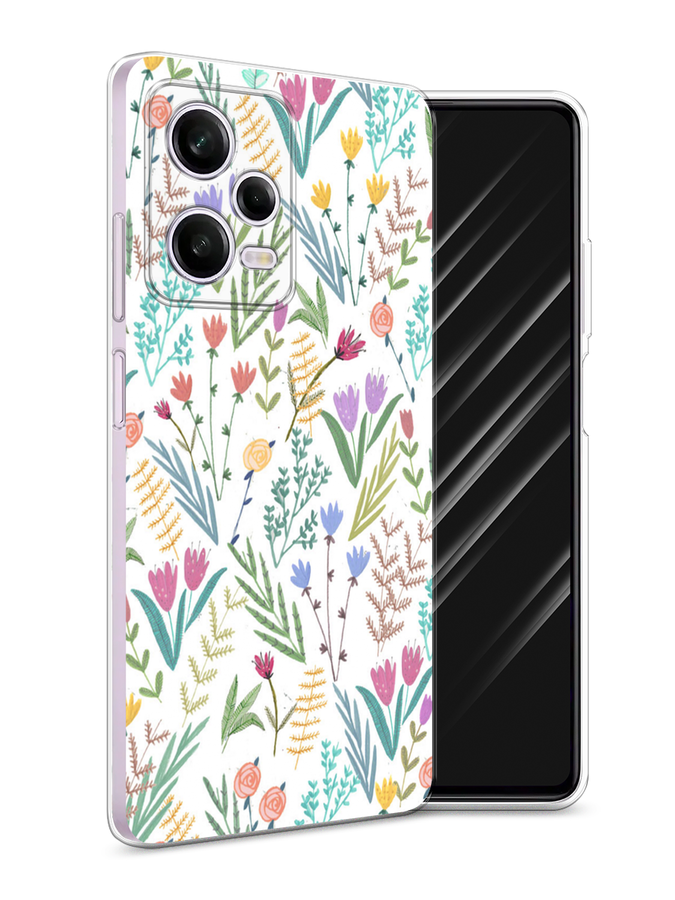 

Чехол Awog на Xiaomi Redmi Note 12 Pro "Полевые цветы рисунок", Белый;зеленый, 317050-8