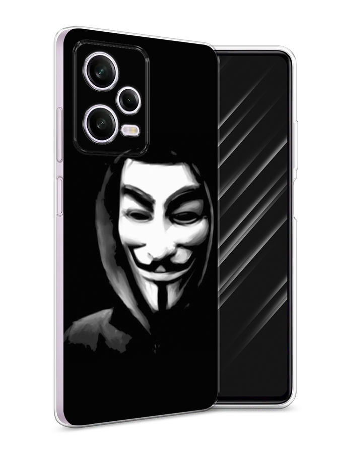 

Чехол Awog на Xiaomi Redmi Note 12 Pro "Анонимус", Черный;серый;белый, 317050-5