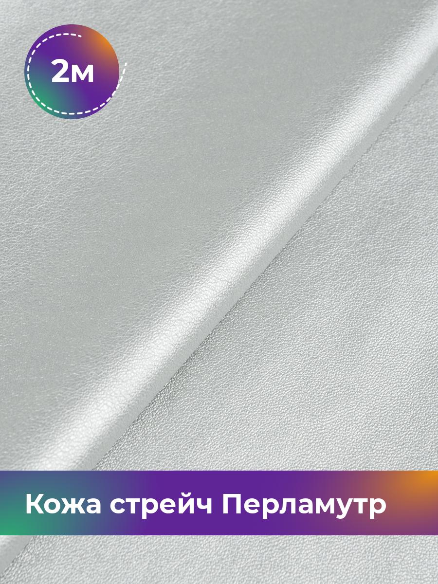 

Ткань Кожа стрейч Перламутр Shilla, отрез 2 м * 138 см, серебристый 037, 17443543