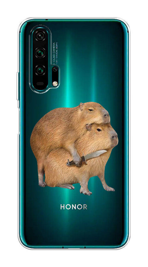 

Чехол на Honor 20 Pro "Капибара с ножом", Бежевый, 69350-1