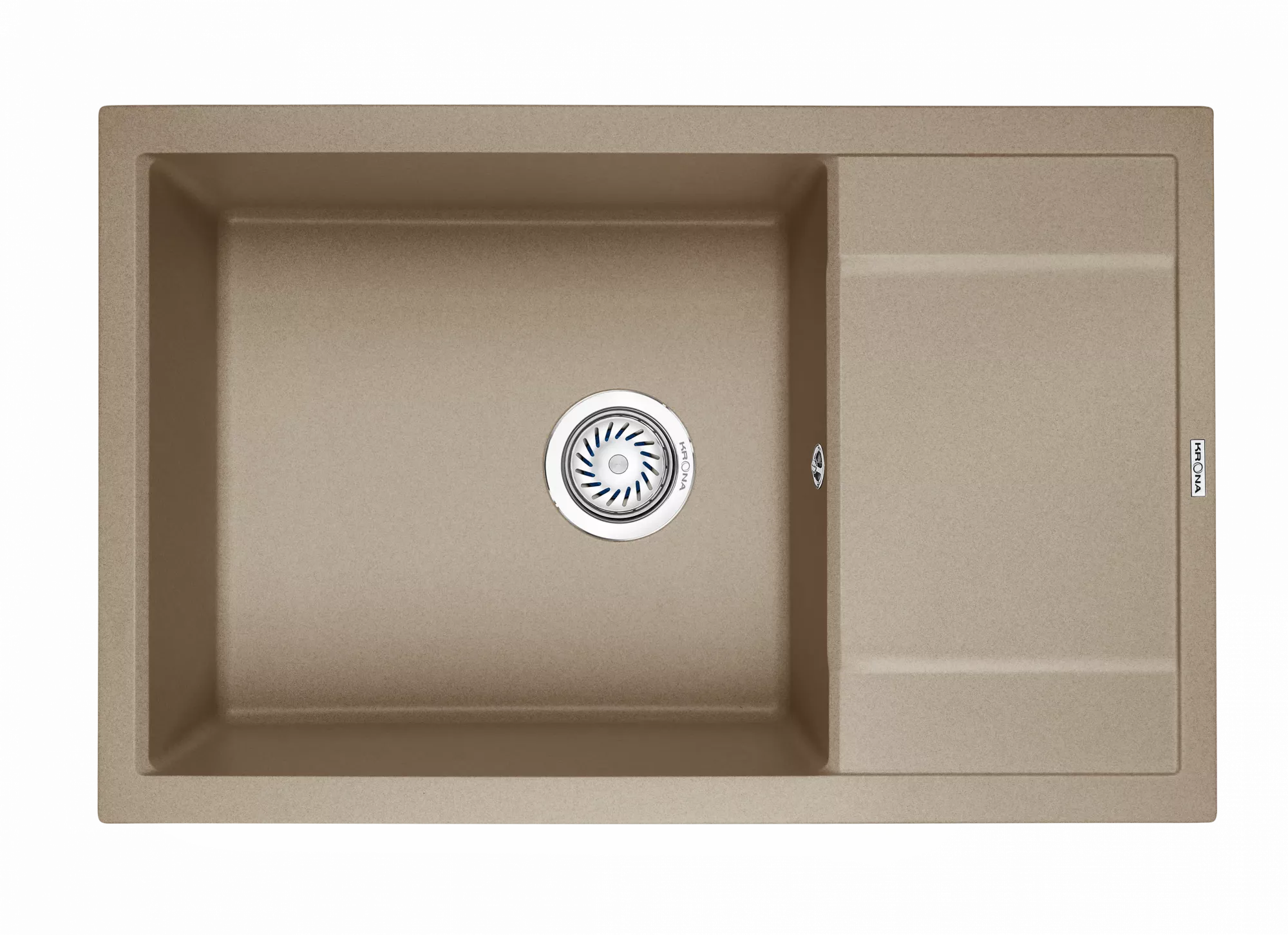 

Мойка для кухни кварцевая Krona FLUGEL WRL780-500 прямоугольная оборачивая песочный, Бежевый, FLUGEL WRL780-500