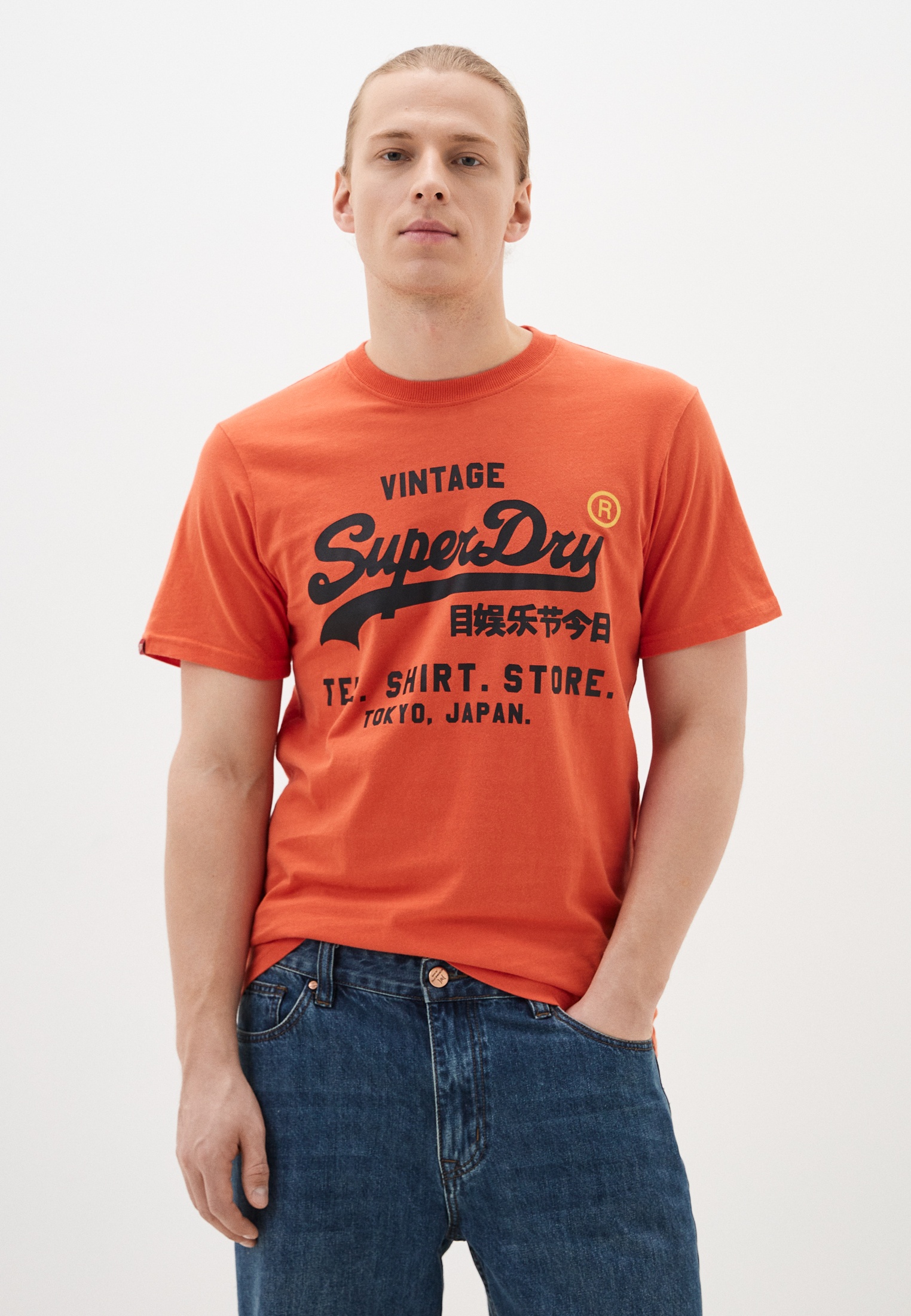 

Футболка мужская Superdry M1011697A оранжевая S, Оранжевый, M1011697A
