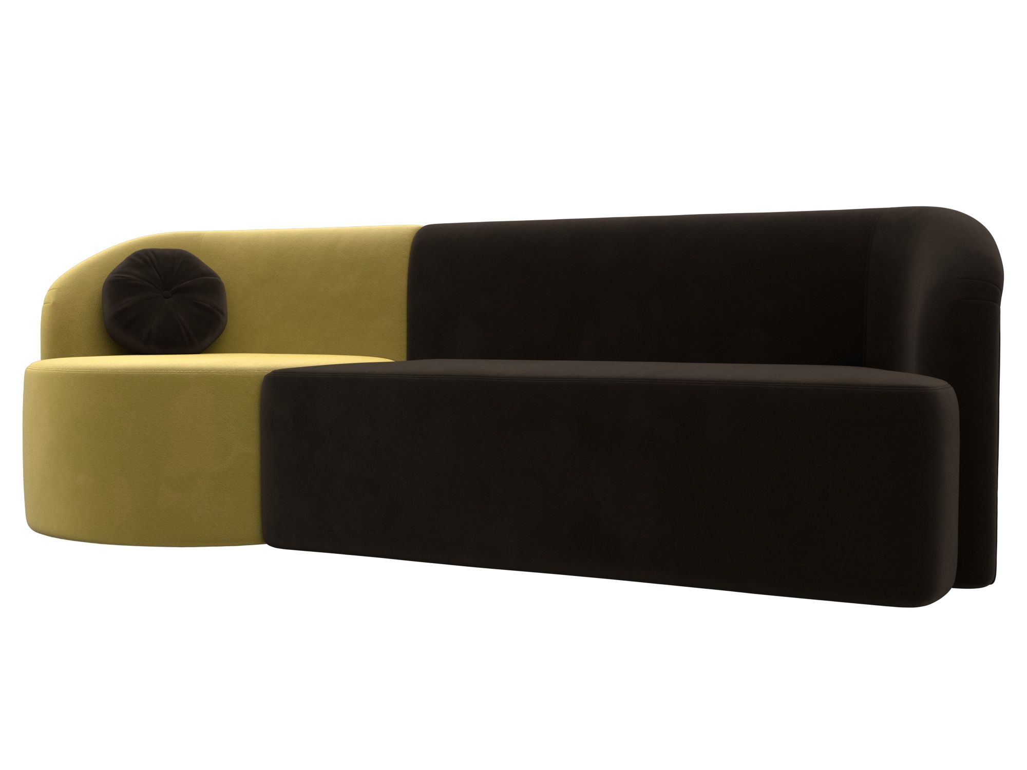 

Прямой диван Лига Диванов Лига-027 угол левый 257х97х82 см, коричневый\желтый, Прямой диван Лига-027 угол левый