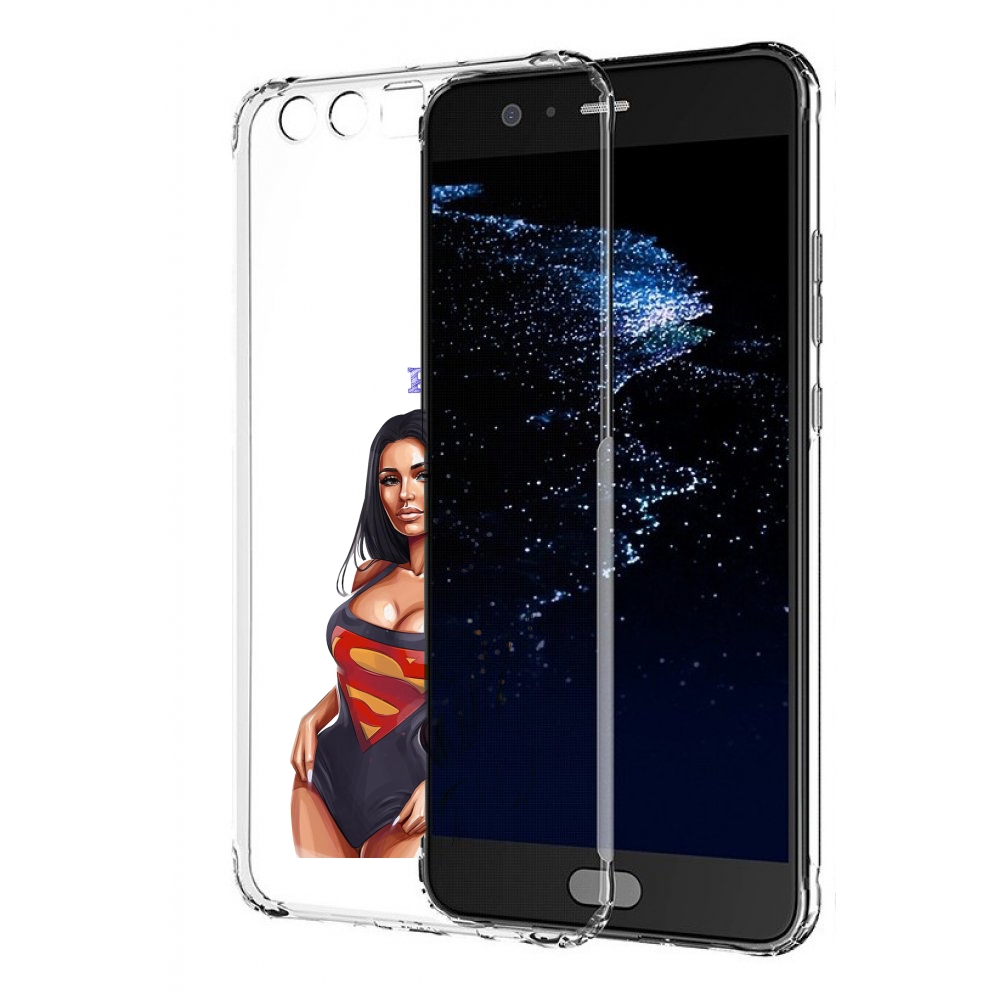 

Чехол бампер MyPads Девушка-супермен женский для Huawei P10 Plus, Прозрачный, Tocco