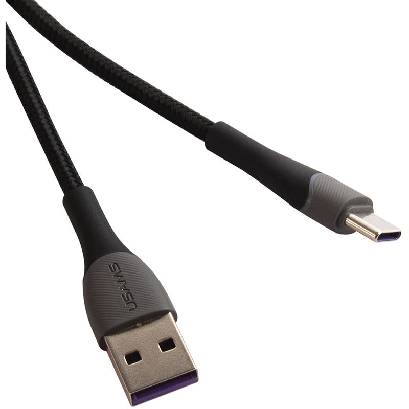 фото Кабель usams u77 usb to usb-c 1.2m с подсветкой black