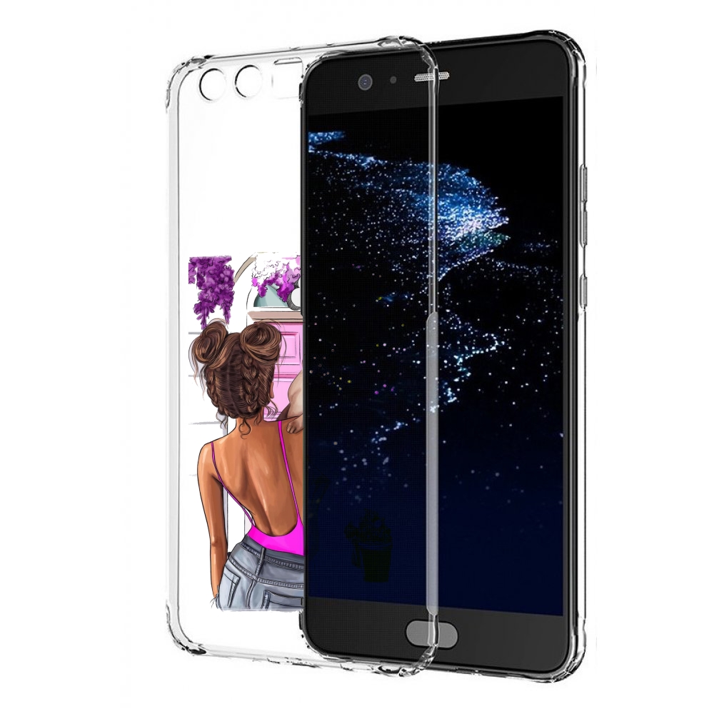 

Чехол бампер MyPads Девушка-с-котиком женский для Huawei P10 Plu, Прозрачный, Tocco
