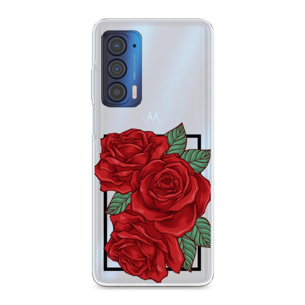 

Чехол для Motorola Edge (2021) "Три алые розы", Красный, 242950-2