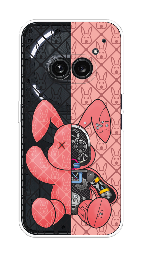 

Чехол на Nothing Phone 2a "Киборг-заяц розовый", Розовый;прозрачный;черный, 3300350-1