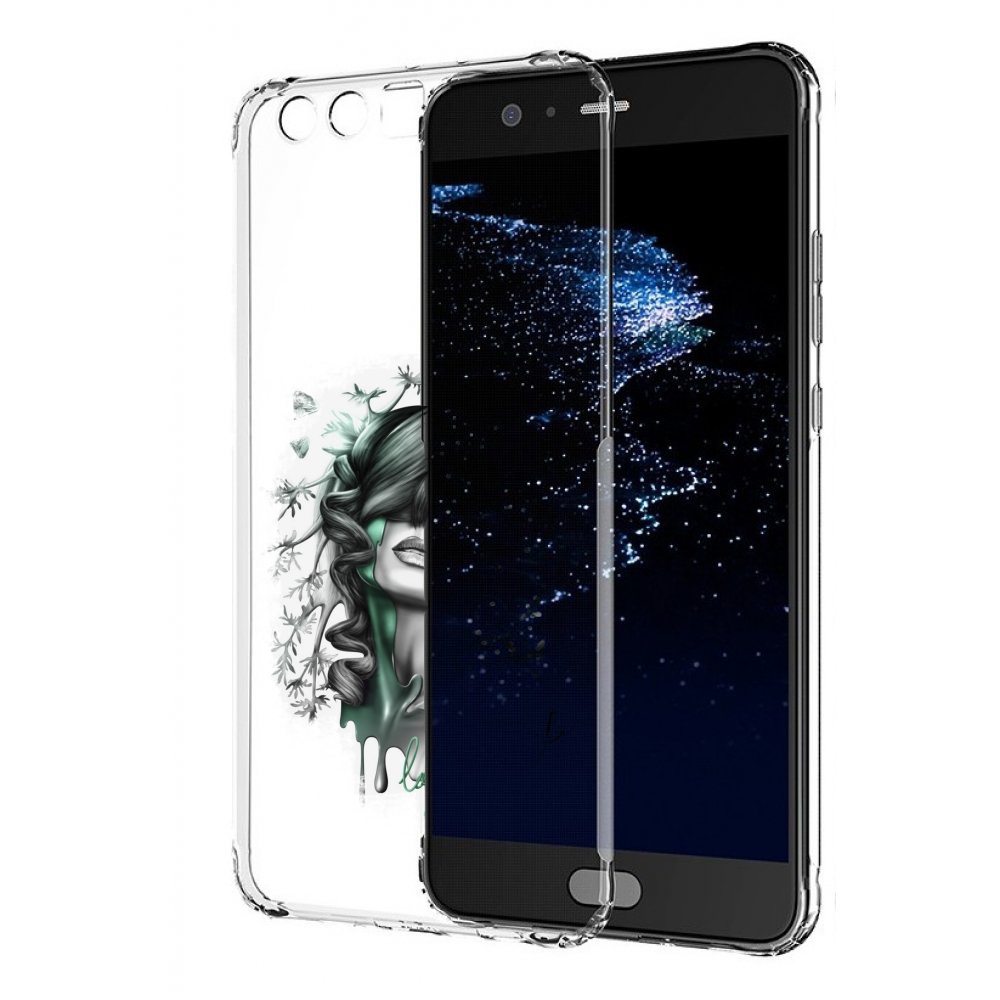 

Чехол бампер MyPads Девушка 2 для Huawei P10 Plus противоударный, Прозрачный, Tocco