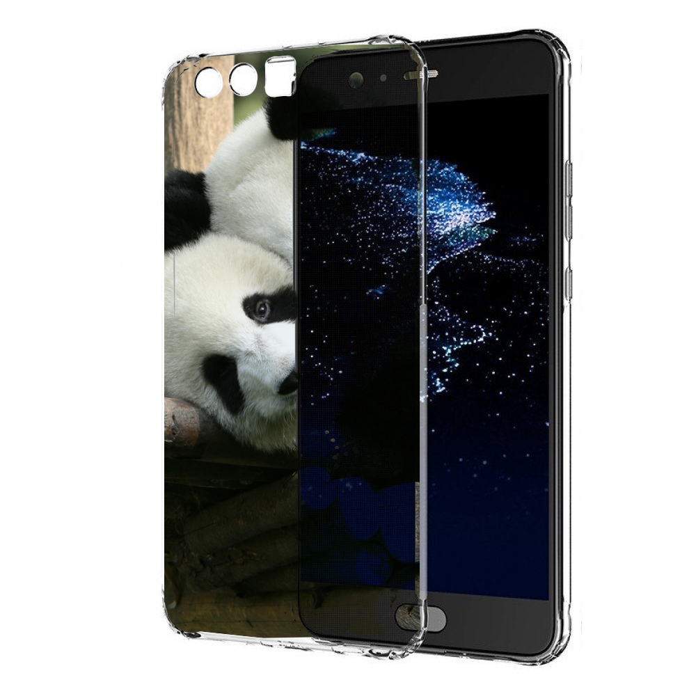 Чехол бампер MyPads Две-панды для Huawei P10 Plus противоударный