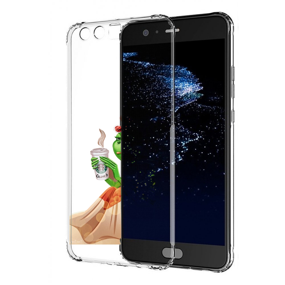 

Чехол бампер MyPads Гринч-в-платье для Huawei P10 Plus противоуд, Прозрачный, Tocco
