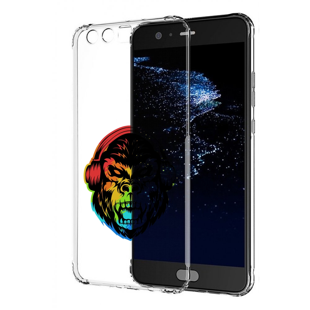 

Чехол бампер MyPads Горилла-в-наушниках для Huawei P10 Plus прот, Прозрачный, Tocco