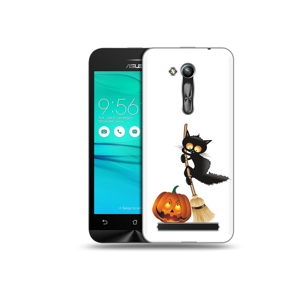 

Чехол MyPads Tocco для Asus ZenFone Go (ZB452KG) хэлуинский котик, Прозрачный, Tocco