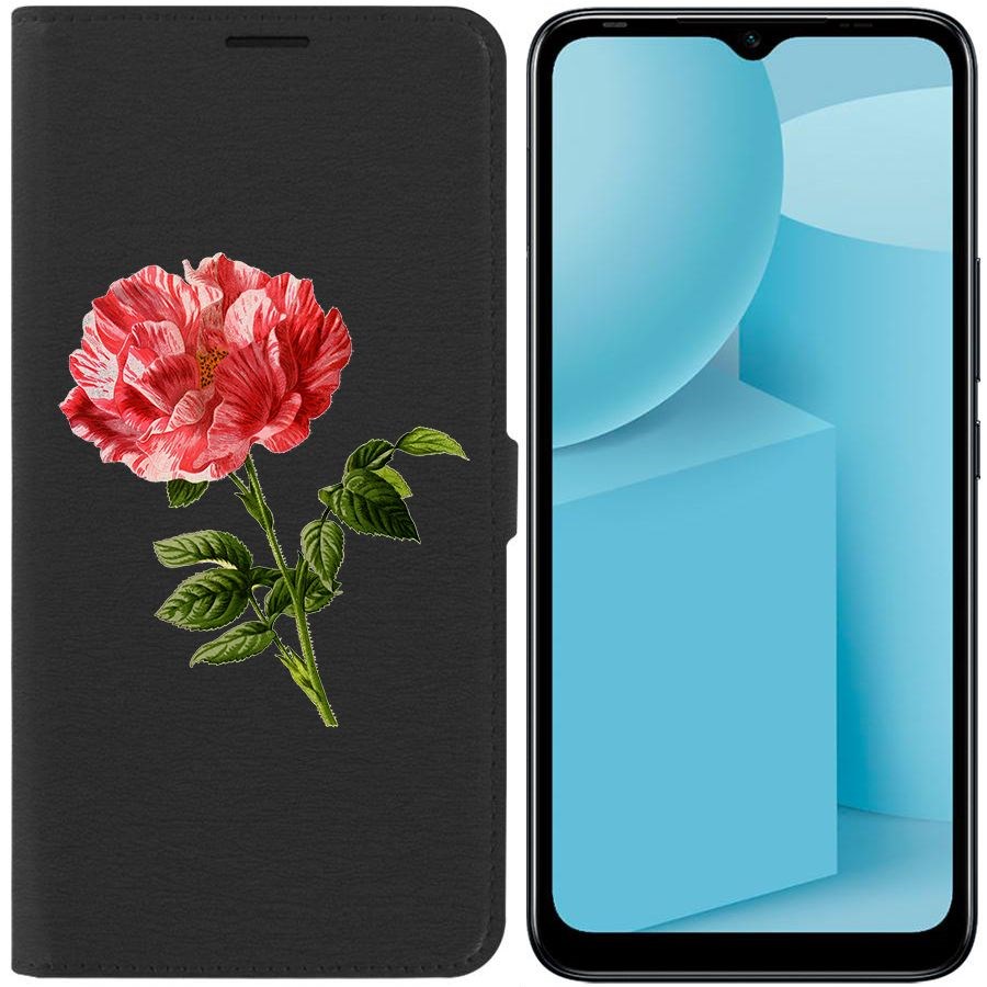 

Чехол-книжка Eco для Infinix Hot 12i Рисованная роза (черный)