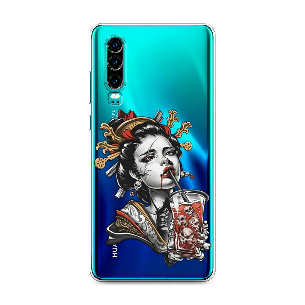 

Чехол на Huawei P30 "Опасная гейша", Красный;черный;серый, 68550-4