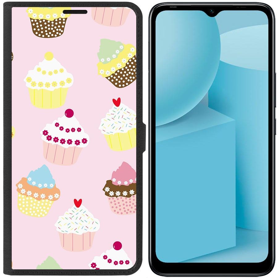 

Чехол-книжка Eco для Infinix Hot 12i Пироженки (черный)