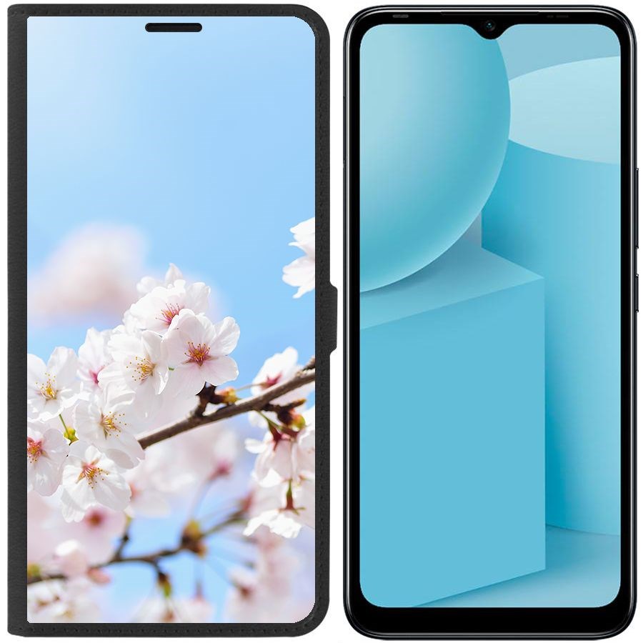 

Чехол-книжка Eco для Infinix Hot 12i Цветение (черный)