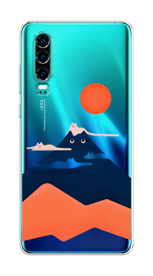 

Чехол на Huawei P30 "Кот-гора", Черный;оранжевый, 68550-4