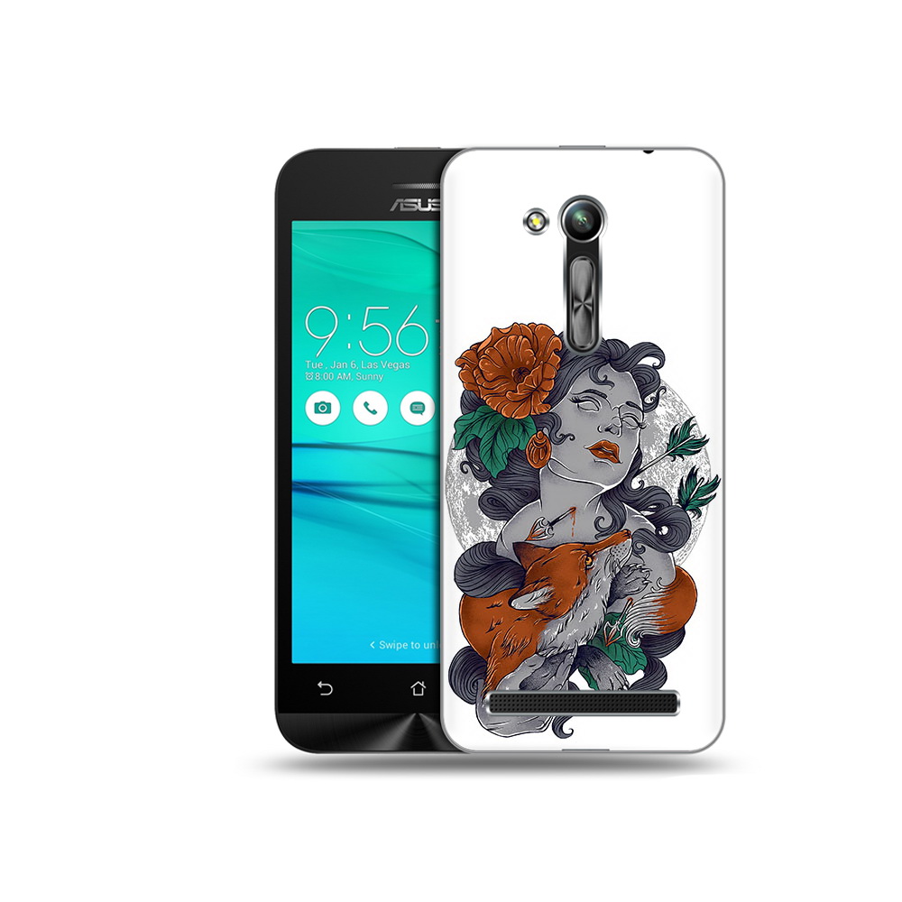 

Чехол MyPads Tocco для Asus ZenFone Go (ZB452KG) темная девушка с лисой, Прозрачный, Tocco