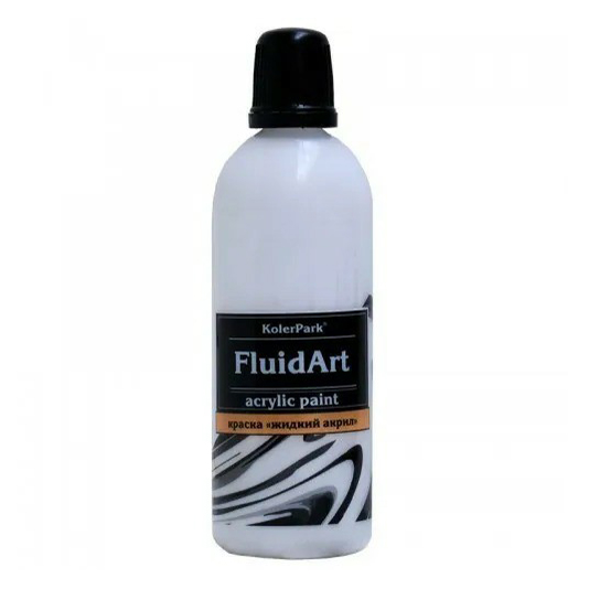 Краска акриловая KolerPark Fluid Art белая 80 мл