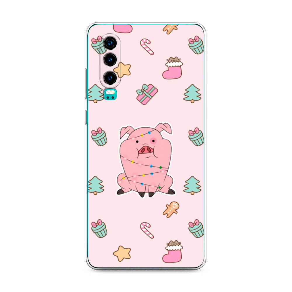 

Чехол на Huawei P30 "Розовая свинка", Розовый;зеленый, 68550-5
