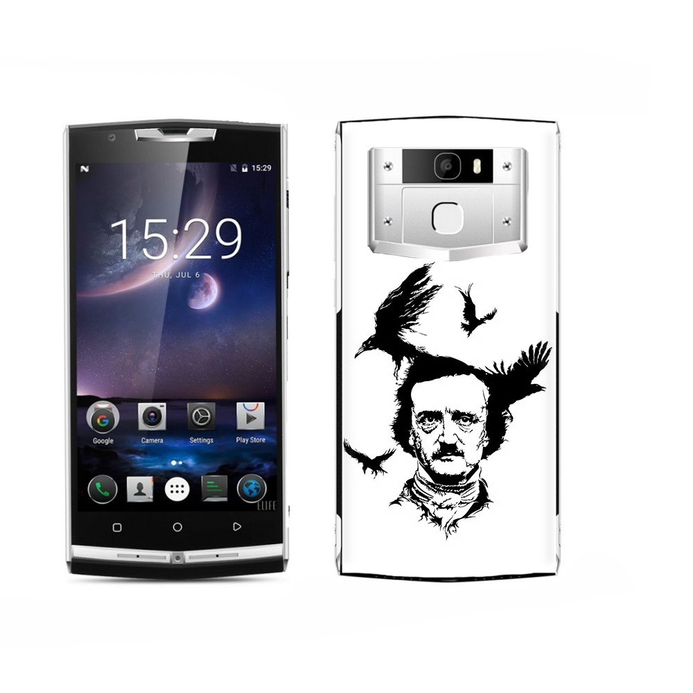 

Чехол MyPads Tocco для Oukitel K15 Plus Эдгар Аллан черно белый, Прозрачный, Tocco